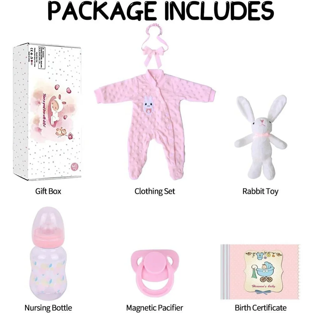 🆕18 inch Full Body Vinyl Baby Dolls Weighted Toddler with Hair Realistic Reborn